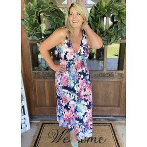 Camilla Geo Floral Maxi Dress 3X Anthropologie